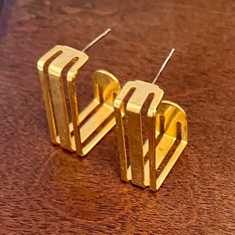 Gold tone earrings for pierced ears